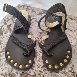 MATT BERNSON Gladiator Sandals Gold Brown Size 10